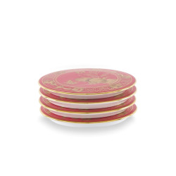 SET 4 SOTTOBICCHIERI IN PORCELLANA, GOLD COLLECTION