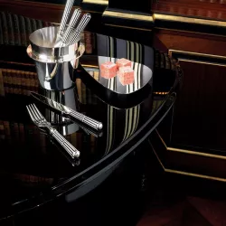 CUCC TAVOLA, PAQUEBOT NERO SILVERPLATED