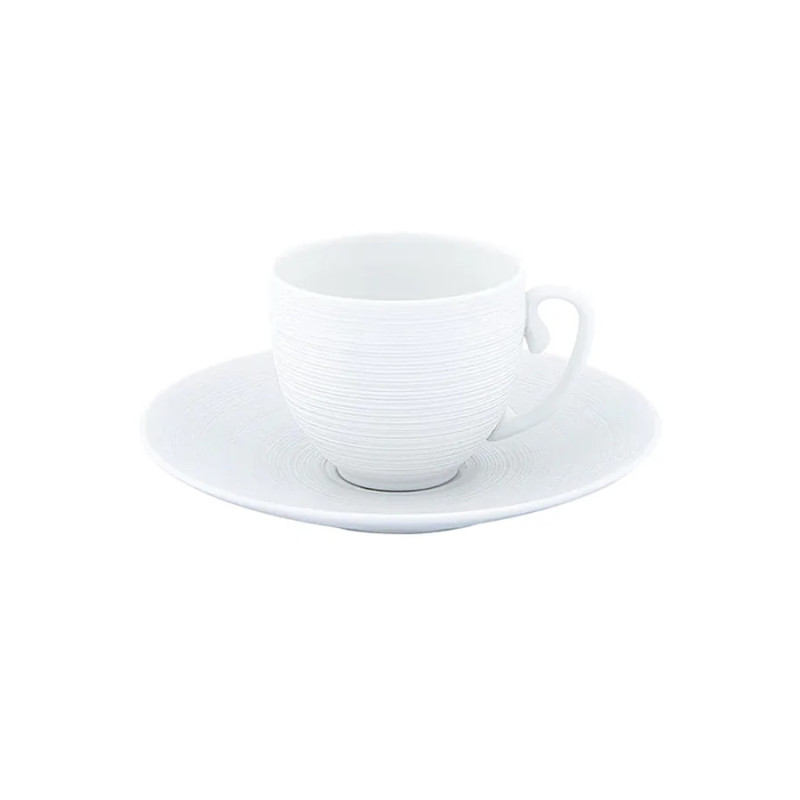 COFFEE CUP WITH SAUCER, WHITE HEMISPHERE