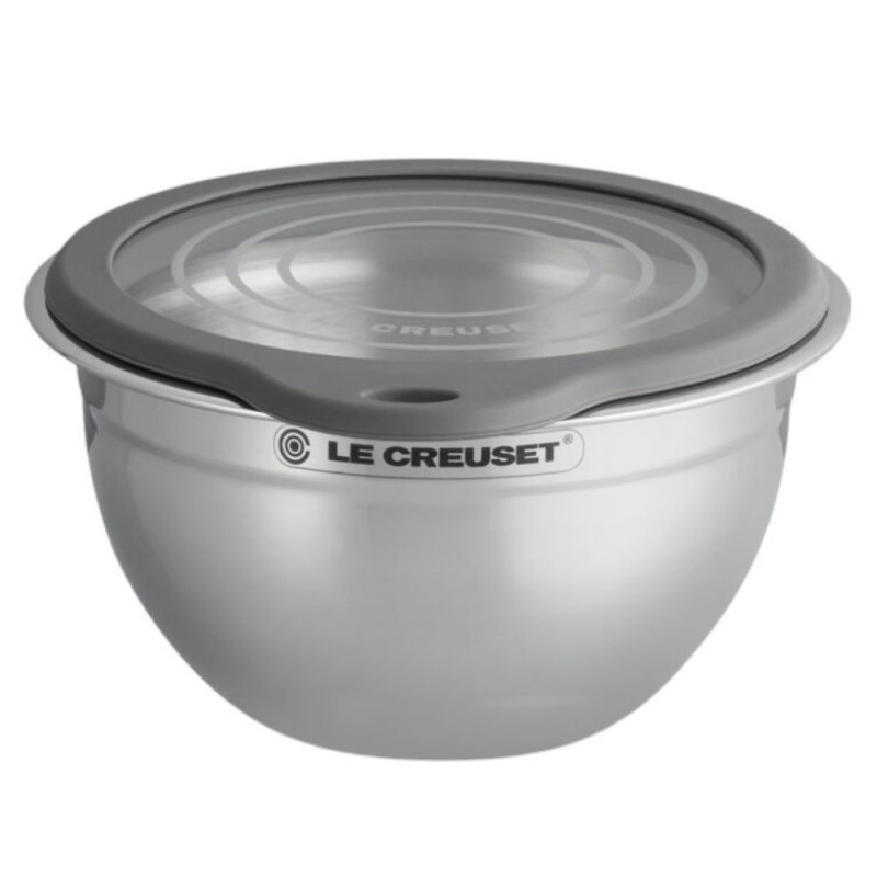 STEEL BOWL WITH GLASS LID