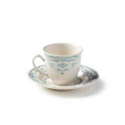 TEA CUP WITH SAUCER, TURQUOISE ROSE, BID00252