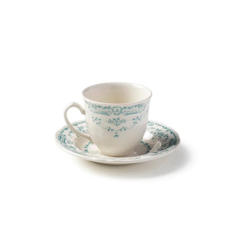 TEA CUP WITH SAUCER, TURQUOISE ROSE, BID00252
