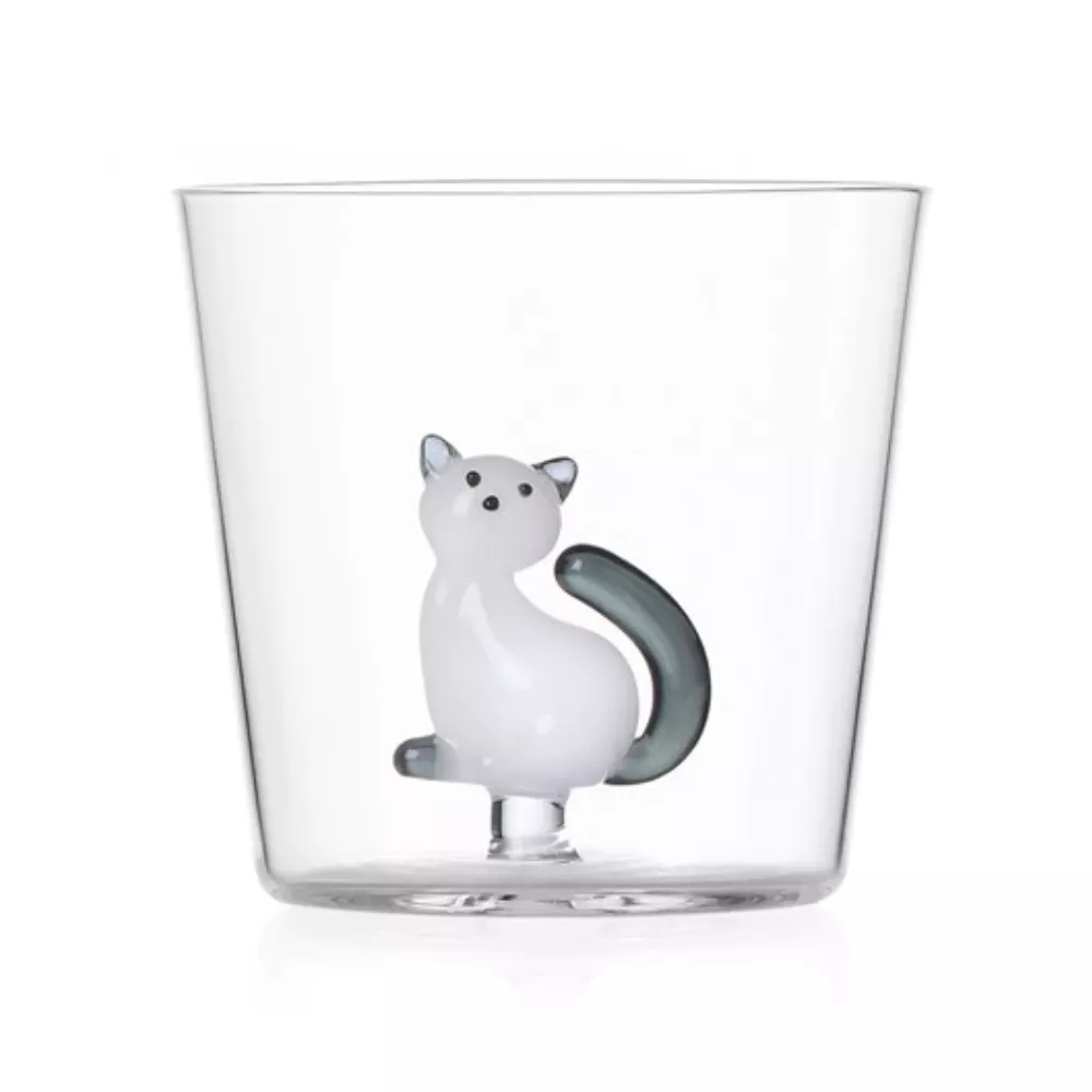BICCHIERE TUMBLER GATTO SEDUTO, TABBY CAT
