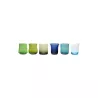 SET OF 6 LIQUEURS MIXED SHAPES NUANCES BLU / GREEN - MCV1251