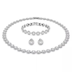 ANGELIC NECKLACE SET, WHITE, RHODIUM PLATED 5367853