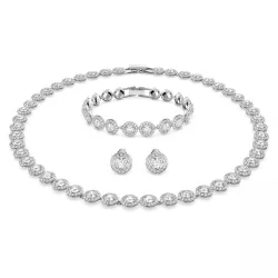 ANGELIC NECKLACE SET, WHITE, RHODIUM PLATED 5367853