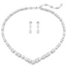 MESMERA NECKLACE AND EARRINGS SET, WHITE 5674306