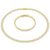 UNA NECKLACE AND BRACELET SET, WHITE AND GOLD 5720506
