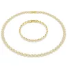 UNA NECKLACE AND BRACELET SET, WHITE AND GOLD 5720506