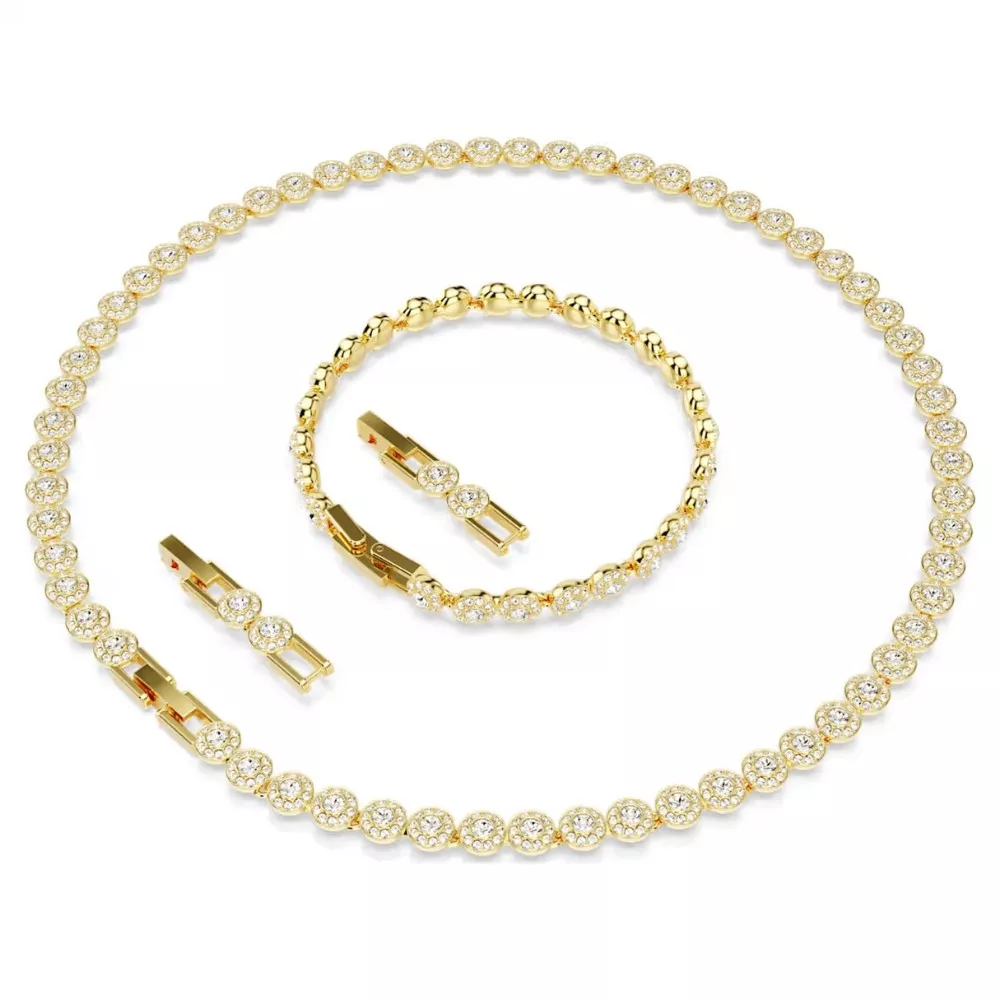 SWAROVSKI - UNA NECKLACE AND BRACELET SET, WHITE AND GOLD 5720506