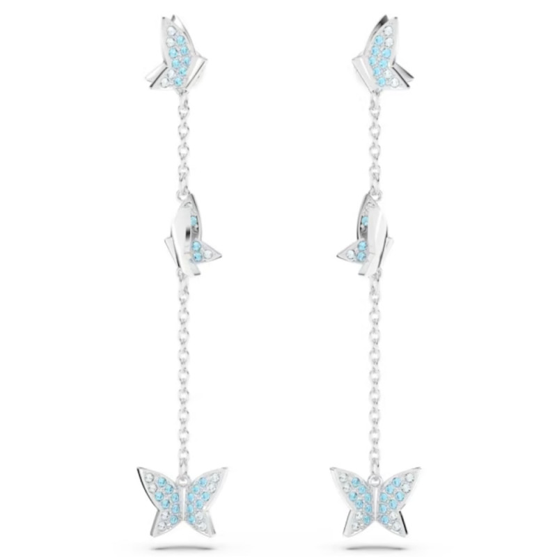 LILIA PIERCED EARRINGS BLUE, RHODIUM PLATED 5662182