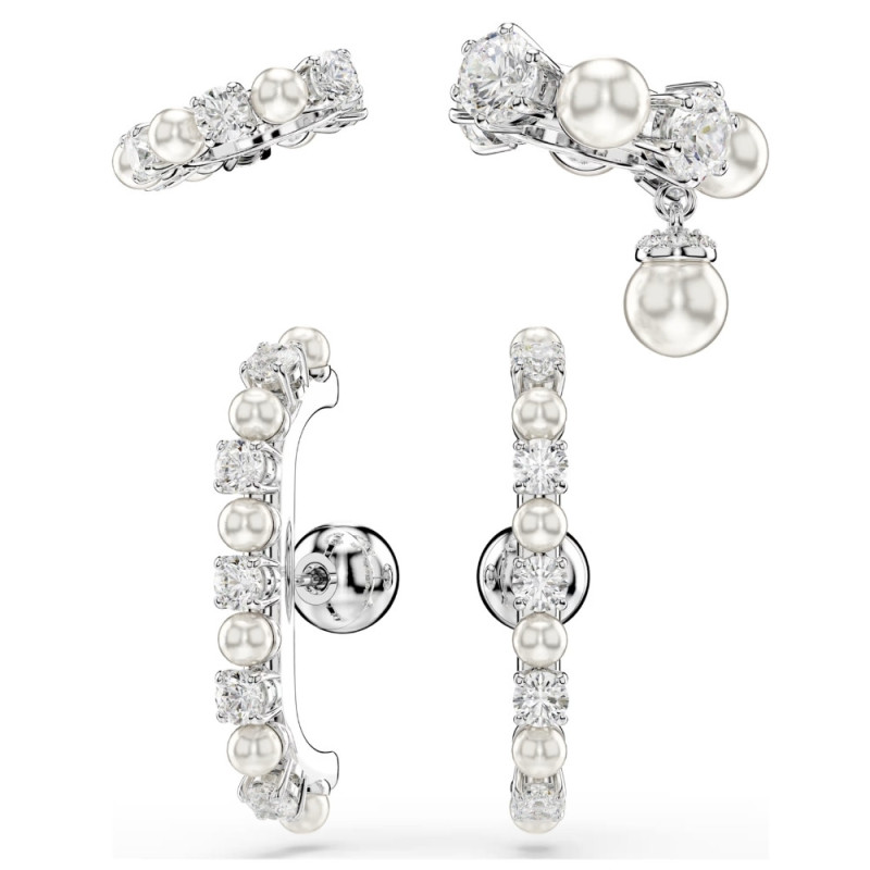 SET OF 3 CLIP EARRINGS PEARL, MATRIX 5691715