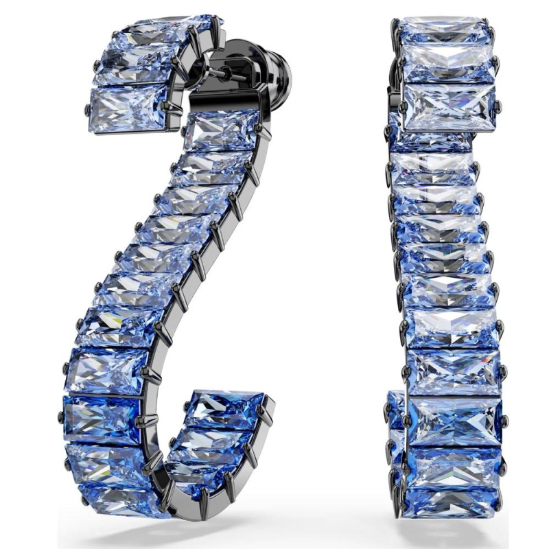 MATRIX PIERCED EARRINGS, BLUE, BLACK FINISH 5705780