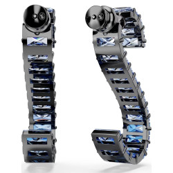 MATRIX PIERCED EARRINGS, BLUE, BLACK FINISH 5705780