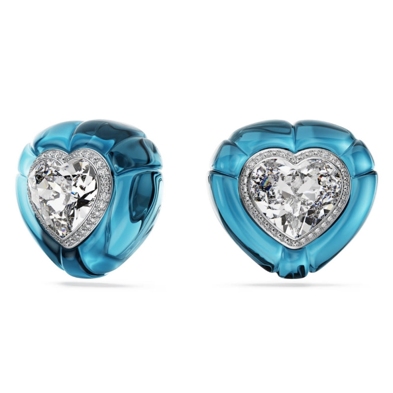 DULCIS CLIP EARRINGS BLUE, RHODIUM PLATING 5714385