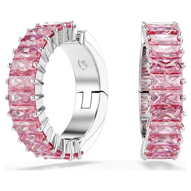 MATRIX CLIP EARRINGS PINK, RHODIUM PLATING 5719140