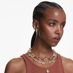 MATRIX CLIP EARRINGS PINK, RHODIUM PLATING 5719140