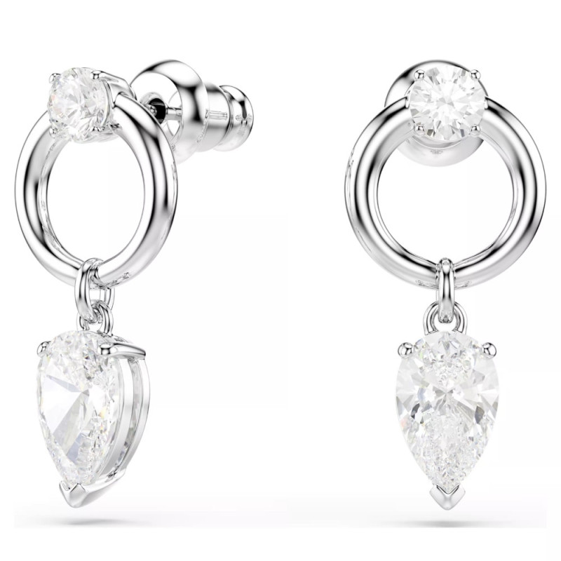 MESMERA PIERCED EARRINGS WHITE, RHODIUM PLATING 5723177