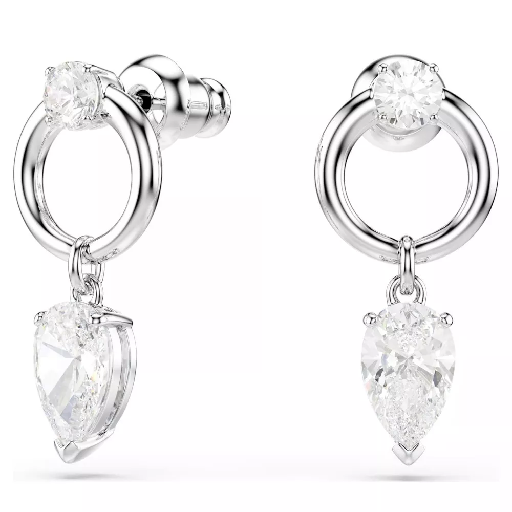 MESMERA PIERCED EARRINGS WHITE, RHODIUM PLATING 5723177