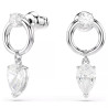 MESMERA PIERCED EARRINGS WHITE, RHODIUM PLATING 5723177
