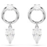 MESMERA PIERCED EARRINGS WHITE, RHODIUM PLATING 5723177