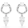MESMERA PIERCED EARRINGS WHITE, RHODIUM PLATING 5723177