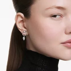 MESMERA PIERCED EARRINGS WHITE, RHODIUM PLATING 5723177