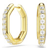 DEXTERA MINI HOOP EARRINGS, WHITE, GOLD TONE PLATED 5724584