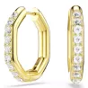 DEXTERA MINI HOOP EARRINGS, WHITE, GOLD TONE PLATED 5724584