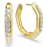 DEXTERA MINI HOOP EARRINGS, WHITE, GOLD TONE PLATED 5724584