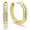 DEXTERA MINI HOOP EARRINGS, WHITE, GOLD TONE PLATED 5724584