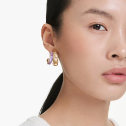 MILLENNIA HOOP EARRINGS, GOLD AND PURPLE 5725757