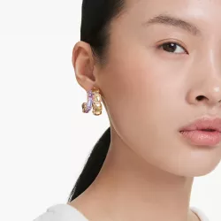 MILLENNIA HOOP EARRINGS, GOLD AND PURPLE 5725757