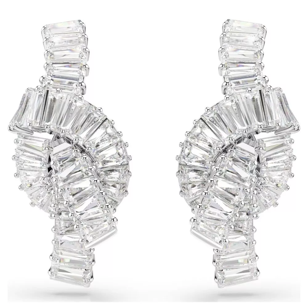 MATRIX: PIERCED EARRINGS WHITE, RHODIUM PLATED 5727040