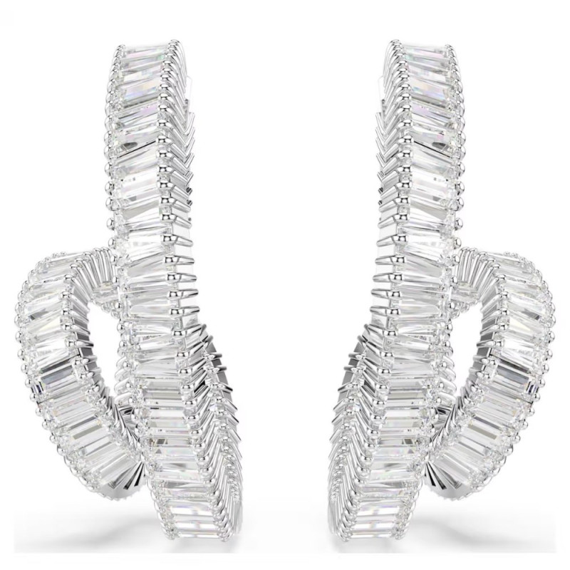 MATRIX: PIERCED EARRINGS WHITE , RHODIUM PLATED 5727113