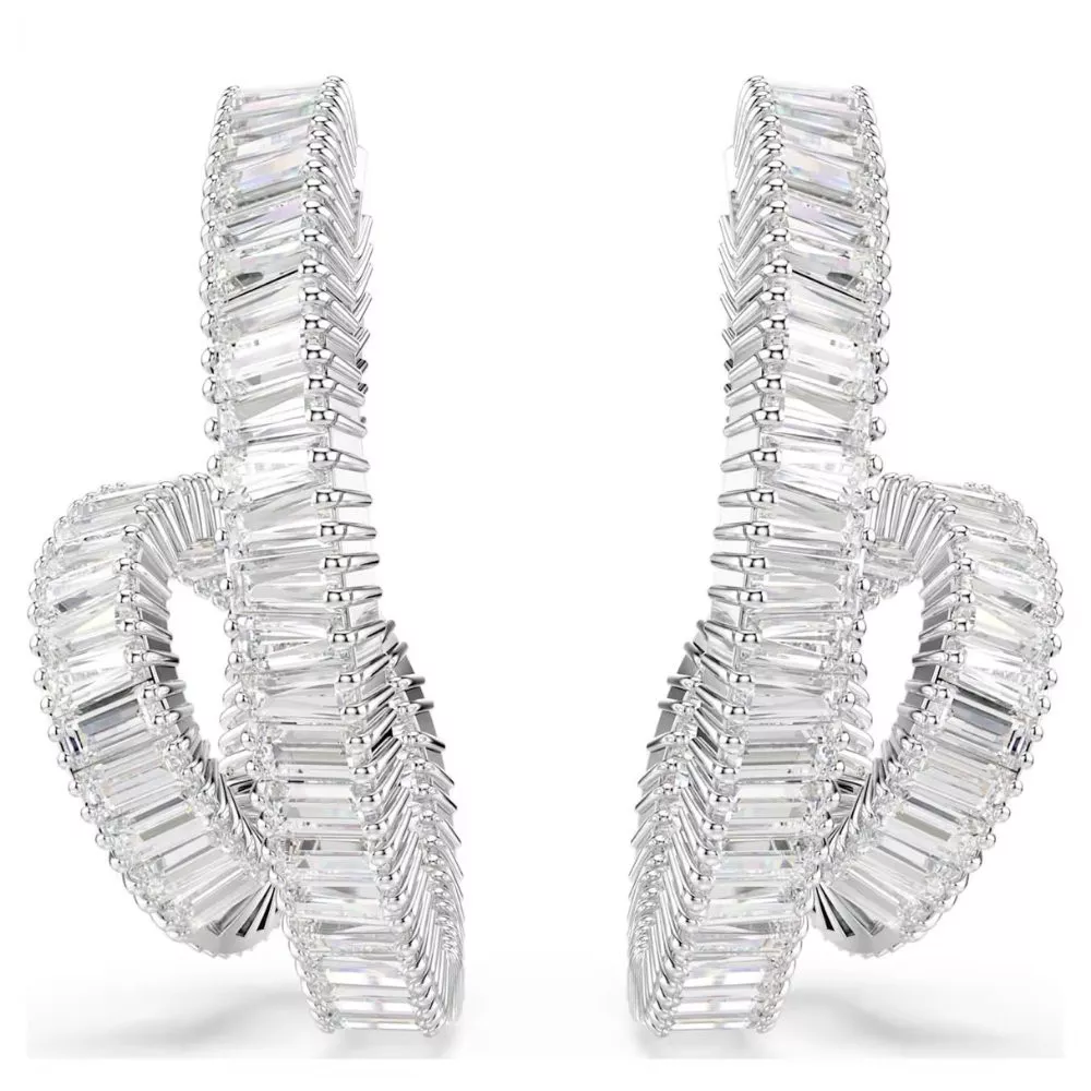 MATRIX: PIERCED EARRINGS WHITE , RHODIUM PLATED 5727113
