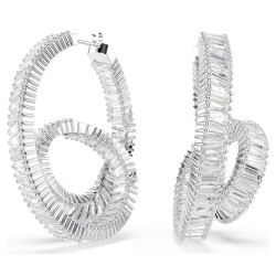 MATRIX: PIERCED EARRINGS WHITE , RHODIUM PLATED 5727113