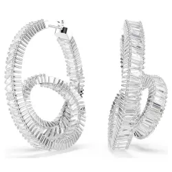 MATRIX: PIERCED EARRINGS WHITE , RHODIUM PLATED 5727113