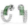MATRIX PIERCED EARRINGS GREEN, RHODIUM PLATED 5732264