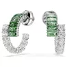 MATRIX PIERCED EARRINGS GREEN, RHODIUM PLATED 5732264