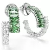 MATRIX PIERCED EARRINGS GREEN, RHODIUM PLATED 5732264