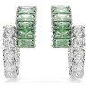 MATRIX PIERCED EARRINGS GREEN, RHODIUM PLATED 5732264