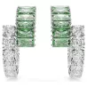 MATRIX PIERCED EARRINGS GREEN, RHODIUM PLATED 5732264