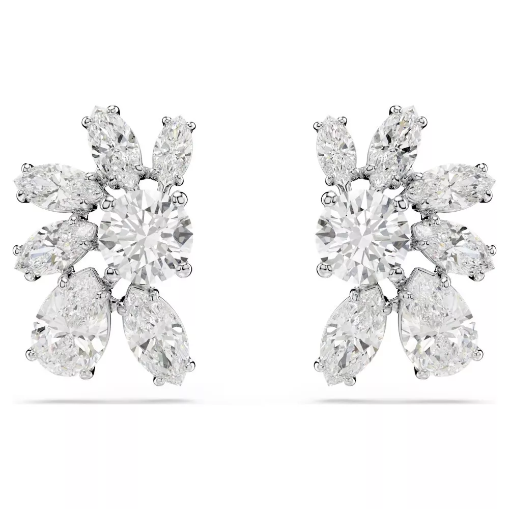 MESMERA STUD EARRINGS, RHODIUM PLATED 5737462