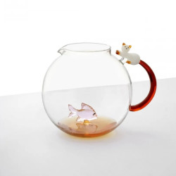 FISH AND CAT PITCHER, AMBER TAIL