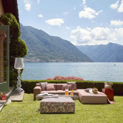 PLASTICS OUTDOOR LIBERTY OBI CHECK POUF, RUGGINE 6293/OR