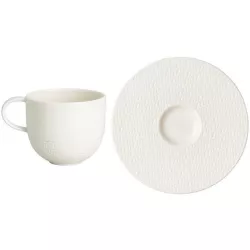 ESPRESSO CUP WITH SAUCER, WHITE KUMI