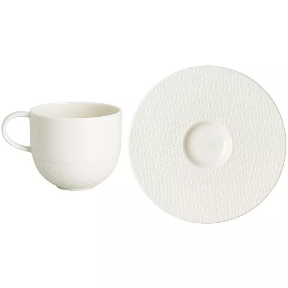 ESPRESSO CUP WITH SAUCER, WHITE KUMI
