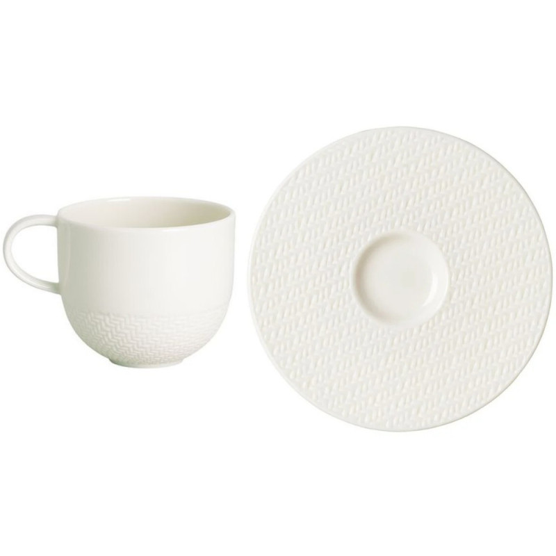 TAZZA ESPRESSO CON PIATTO, KUMI BIANCO
