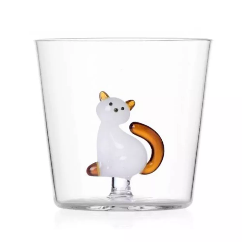 BICCHIERE TUMBLER GATTO SEDUTO, TABBY CAT